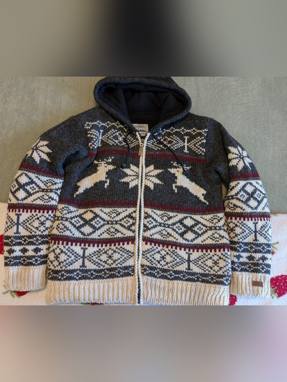 Ark Imports New Zealand Wool Hooded Winter Jacket Insulated Size Medium